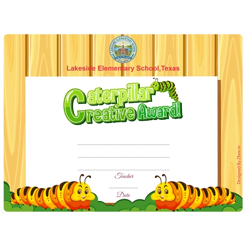 Creative Caterpillar Classroom Award Certificate